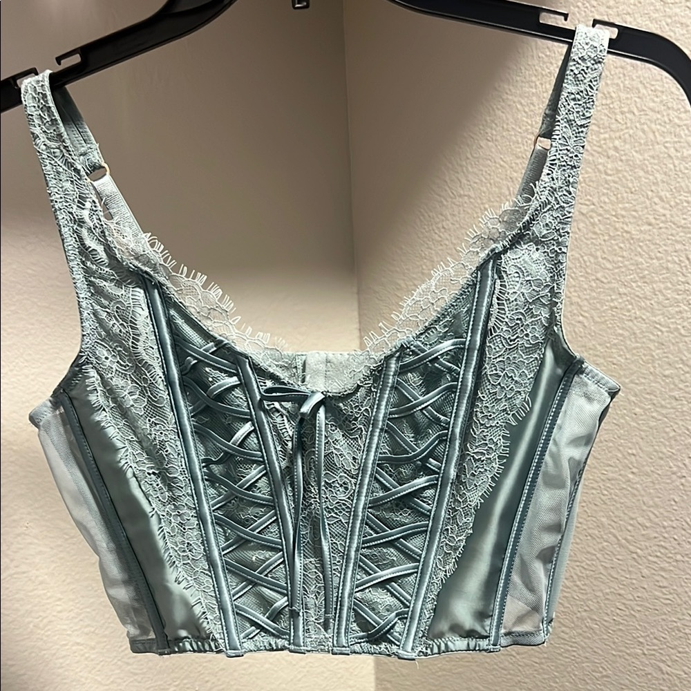 Victorias Secret Sage Green Corset Top